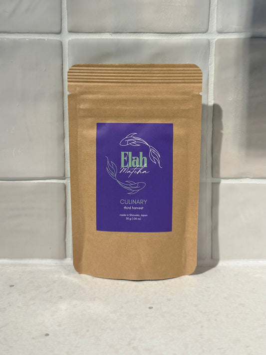 Tin of Elah Matcha culinary grade matcha powder, 30g
